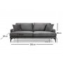 Atelier del Sofa Sofa trosed Papira 3 Seater Grey - slika 4