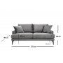 Atelier del Sofa Sofa dvosed Papira 2 Seater Grey - slika 4