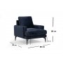 Atelier del Sofa Fotelja Papira Armchair Navy Blue - slika 3