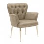Atelier del Sofa Fotelja Paris Gold Metal Light Brown - slika 1