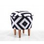 Atelier del Sofa Tabure Luiz Black White - slika 2