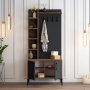 HANAH HOME Cipelarnik sa čivilukom Viyana D Walnut Anthracite - slika 3