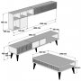 HANAH HOME Set za dnevnu sobu Milan Walnut White Marble - slika 5