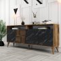 HANAH HOME Komoda Milan Walnut Black Marble - slika 2