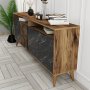 HANAH HOME Komoda Milan Walnut Black Marble - slika 4