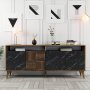 HANAH HOME Komoda Milan Walnut Black Marble - slika 1