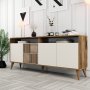 HANAH HOME Komoda Milan Walnut Cream - slika 2