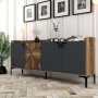 HANAH HOME Komoda Venedik Walnut Anthracite - slika 2