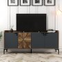 HANAH HOME Komoda Venedik Walnut Anthracite - slika 5