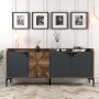 HANAH HOME Komoda Venedik Walnut Anthracite - slika 1