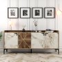 HANAH HOME Komoda Venedik Walnut White Marble - slika 1
