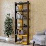 HANAH HOME Polica za knjige Sakran Anthracite Yellow - slika 1