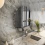 HANAH HOME Ogledalo Oneas Dark Grey Silver - slika 1