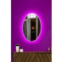HANAH HOME Ogledalo sa LED osvetljenjem Elliptical Single 30x40 cm Pink - slika 1
