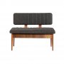 HANAH HOME Trpezarijska klupa Vina Bank Anthracite Walnut - slika 1