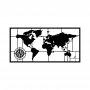 WALLXPERT Zidna dekoracija World Map Metal Decor 7 Black - slika 1