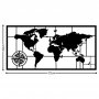 WALLXPERT Zidna dekoracija World Map Metal Decor 7 Black - slika 3