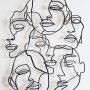 WALLXPERT Zidna dekoracija Faces Line Art APT743 S - slika 2