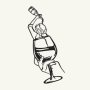 WALLXPERT Zidna dekoracija Glass of Wine Girl Line Art APT749 M - slika 3