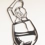 WALLXPERT Zidna dekoracija Glass of Wine Girl Line Art APT749 M - slika 4