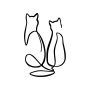 WALLXPERT Zidna dekoracija Couple Cat Love - slika 1