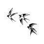 WALLXPERT Zidna dekoracija Swallows 294 - slika 1
