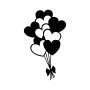 WALLXPERT Zidna dekoracija Balloons Black - slika 1