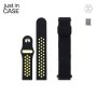 JUST IN CASE 2u1 Narukvica za pametni sat, 22mm SILIKON + crna TEKSTIL - slika 1