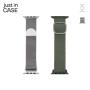JUST IN CASE 2u1 Narukvica za pametni sat 42-45mm srebrna MILANESE + zelena TEKSTIL - slika 1