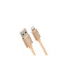 Xwave Kabl USB IPHONE 1.2M 3A,lightning aluminium,upleteni zlatni - slika 1
