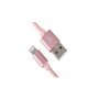 Xwave Kabl USB IPHONE 2M 3A,lightning aluminium,upleteni roze zlatni - slika 1