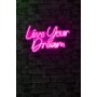 WALLXPERT Zidna LED dekoracija Live Your Dream Pink - slika 3