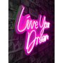 WALLXPERT Zidna LED dekoracija Live Your Dream Pink - slika 1