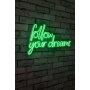 WALLXPERT Zidna LED dekoracija Follow Your Dreams Green - slika 2