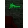 WALLXPERT Zidna LED dekoracija Follow Your Dreams Green - slika 3