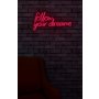 WALLXPERT Zidna LED dekoracija Follow Your Dreams Red - slika 2