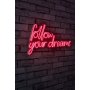 WALLXPERT Zidna LED dekoracija Follow Your Dreams Red - slika 4