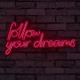 WALLXPERT Zidna LED dekoracija Follow Your Dreams Red - slika 1
