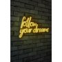 WALLXPERT Zidna LED dekoracija Follow Your Dreams Yellow - slika 2