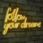 WALLXPERT Zidna LED dekoracija Follow Your Dreams Yellow - slika 1
