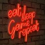 WALLXPERT Zidna LED dekoracija eat sleep game repeat red - slika 1