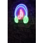 WALLXPERT Zidna LED dekoracija Music Sound Headphones Pink - slika 2
