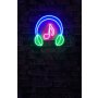 WALLXPERT Zidna LED dekoracija Music Sound Headphones Pink - slika 3
