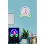 WALLXPERT Zidna LED dekoracija Music Sound Headphones Pink - slika 4