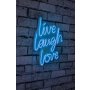 WALLXPERT Zidna LED dekoracija Live Laugh Love Blue - slika 2