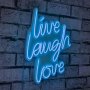 WALLXPERT Zidna LED dekoracija Live Laugh Love Blue - slika 1