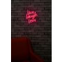 WALLXPERT Zidna LED dekoracija Live Laugh Love Pink - slika 4