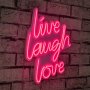 WALLXPERT Zidna LED dekoracija Live Laugh Love Pink - slika 1