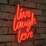WALLXPERT Zidna LED dekoracija Live Laugh Love Red - slika 1
