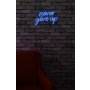 WALLXPERT Zidna LED dekoracija Never Give Up Blue - slika 4